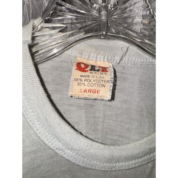 Vintage Hi Five Graphic T-Shirt Large 65% Polyester 35% Cotton White Made In USA - Picture 4 of 5